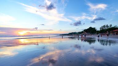 Beautiful landscape. Sunset on the sea shore. Bali, Indonesia.