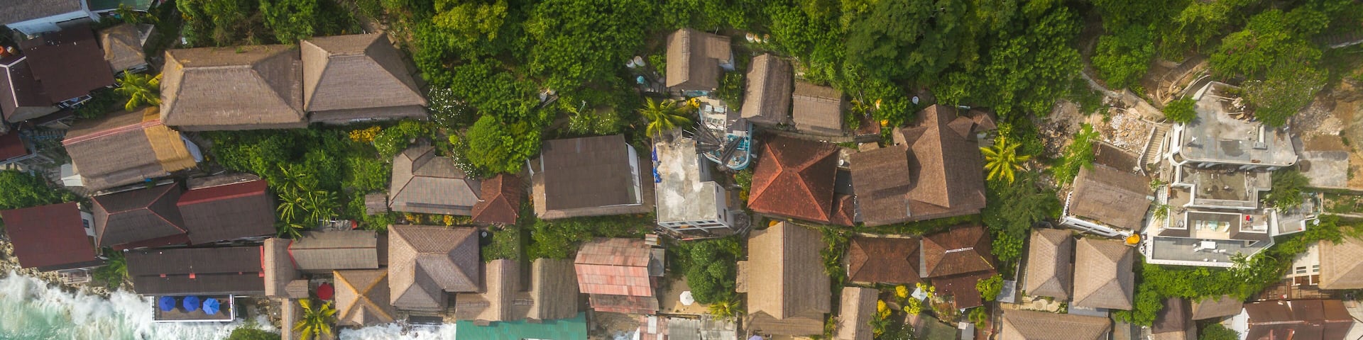 bingin terrace houses vertical view epic ocean blue lagoon panorama