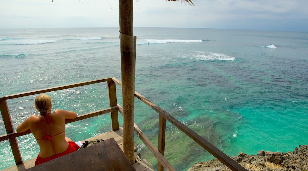 Uluwatu Beach featuring general coastal views, views and tropical scenes