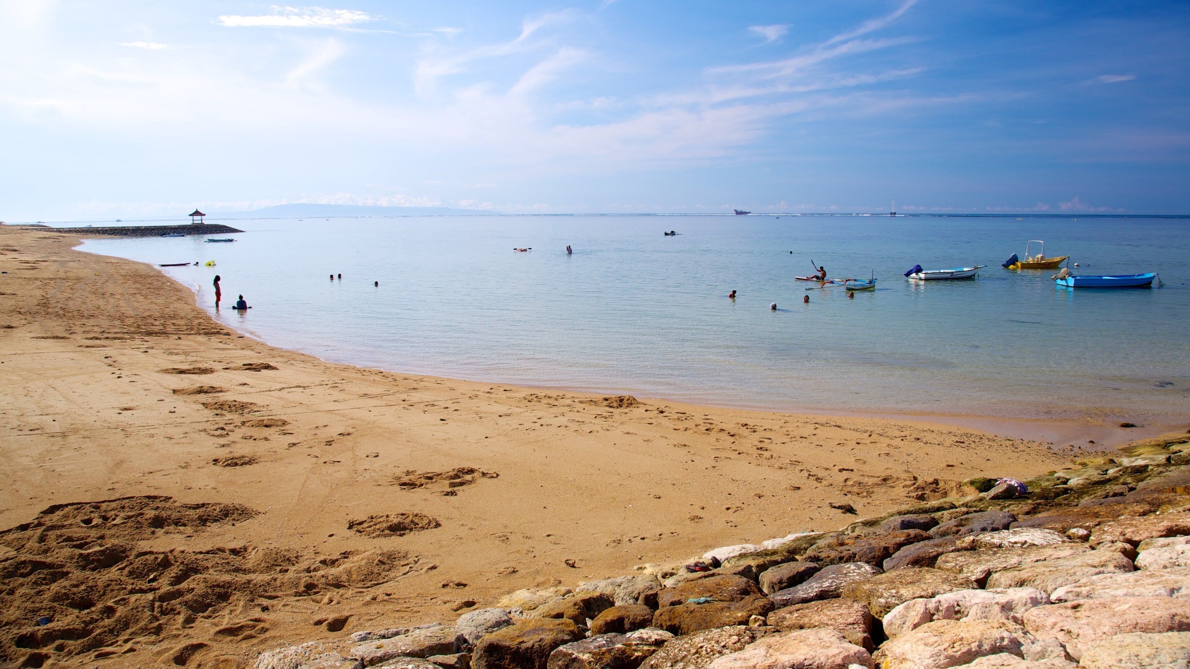 Sanur showing a beach and general coastal views