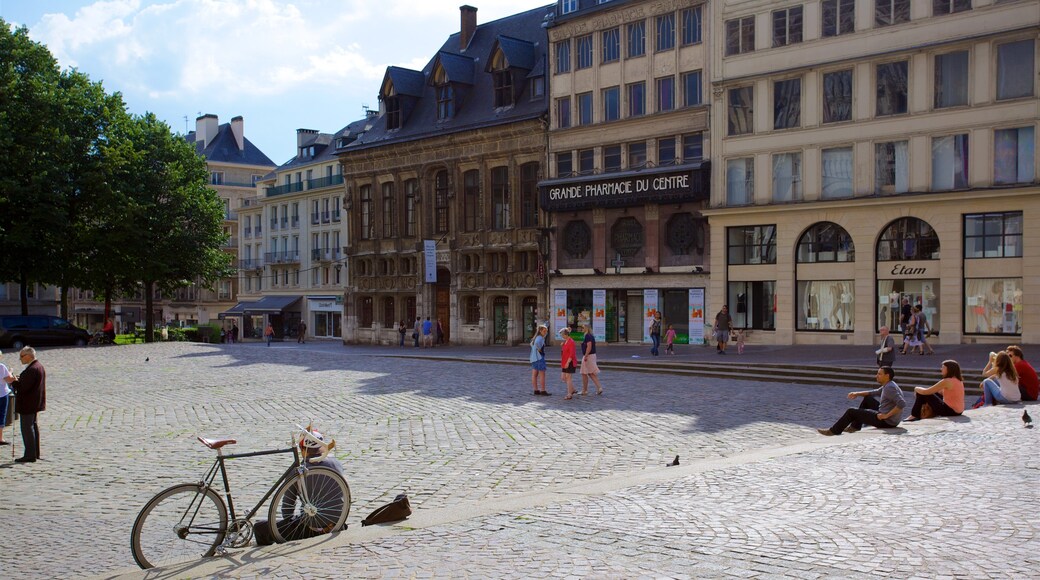 Upper Normandy showing street scenes and a square or plaza