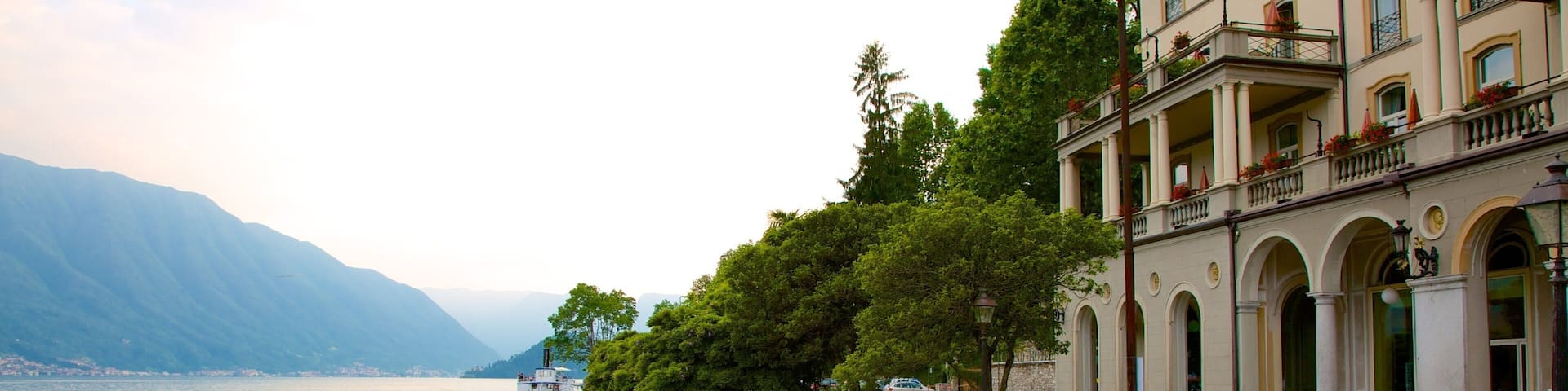 Tremezzo presenterar en kuststad, en hamn eller havsbukt och kustutsikter