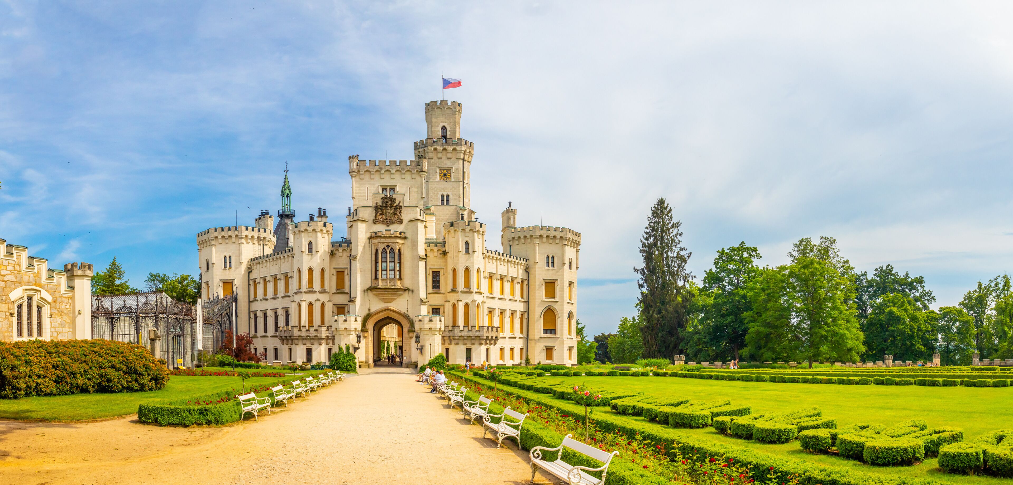 Hluboka Castle, historic chateau in Hluboka nad Vltavou in South Bohemia, Czech Republic