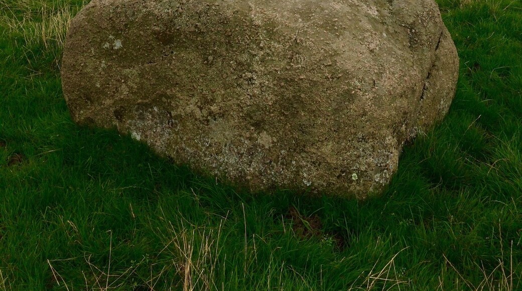 Gamelands stone circle with Orton Scar behind it.