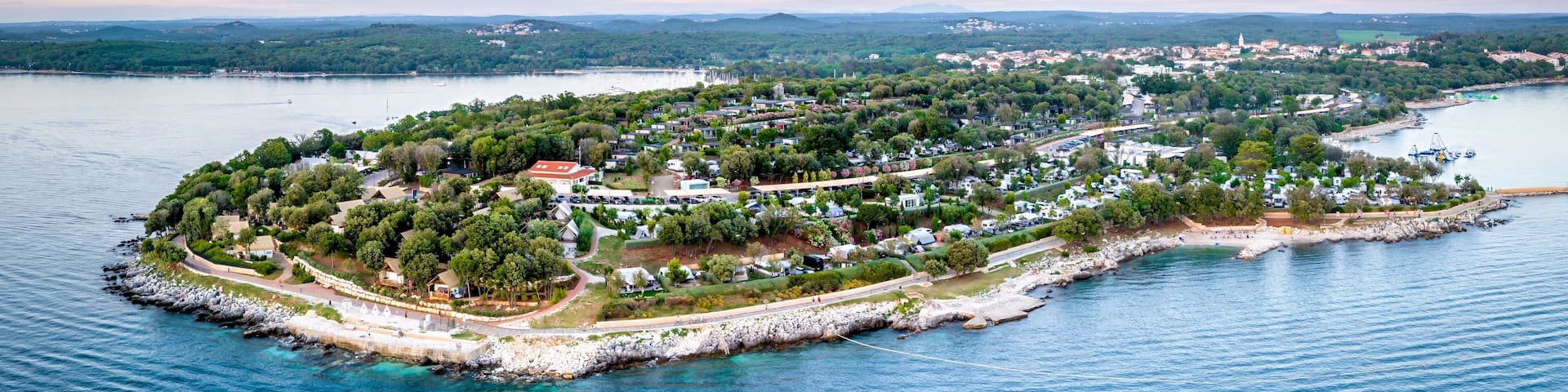 Istra premium resort in Funtana, Croatia on Istria island after the sunset.