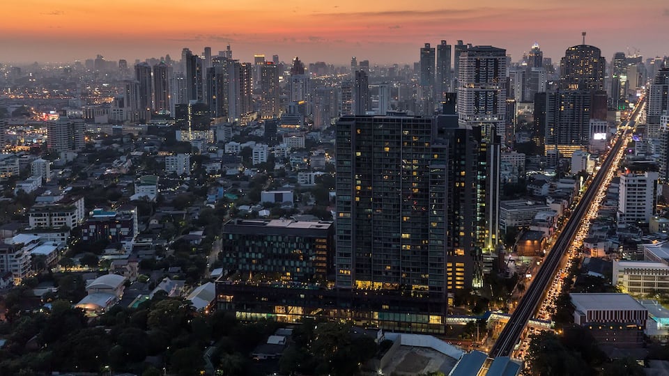 Twilight on Bangkok city, view of the Thong Lor district; Shutterstock ID 281729105
