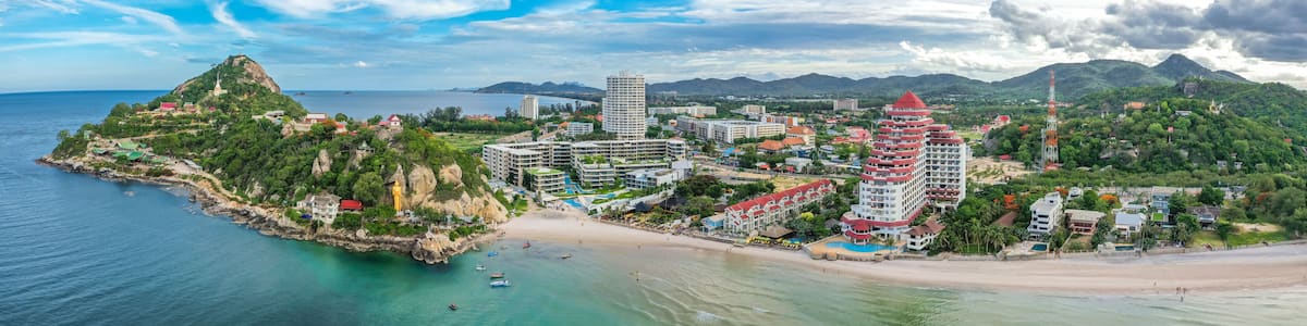Wat Khao Takiab hill and beach in hua Hin, Prachuap Khiri Khan, Thailand