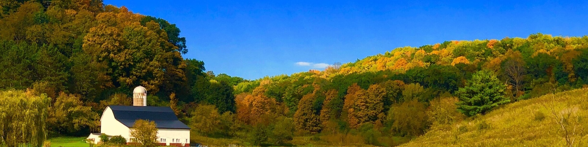 A nice little house out in the country backroads of Wisconsin during fall