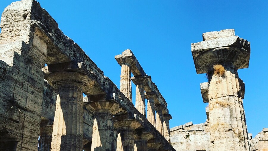 Paestum. Greek temple ruins in Italy.