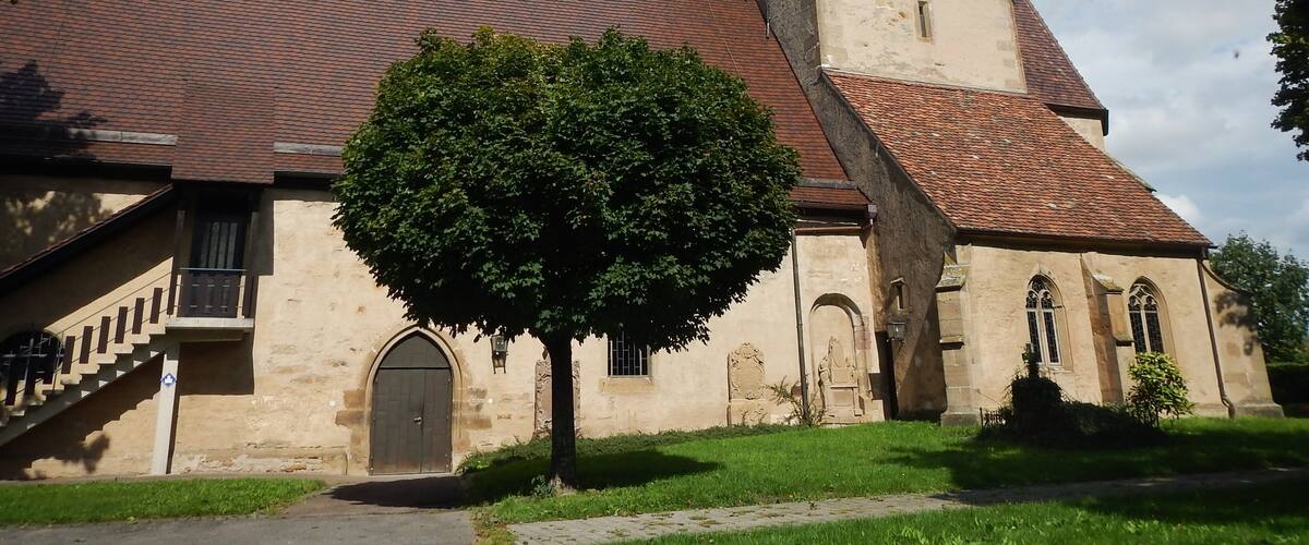 Evangelische Martinskirche in Meimsheim: 1455 – 1461 Errichtung von Chor, Turm und alter Sakriste