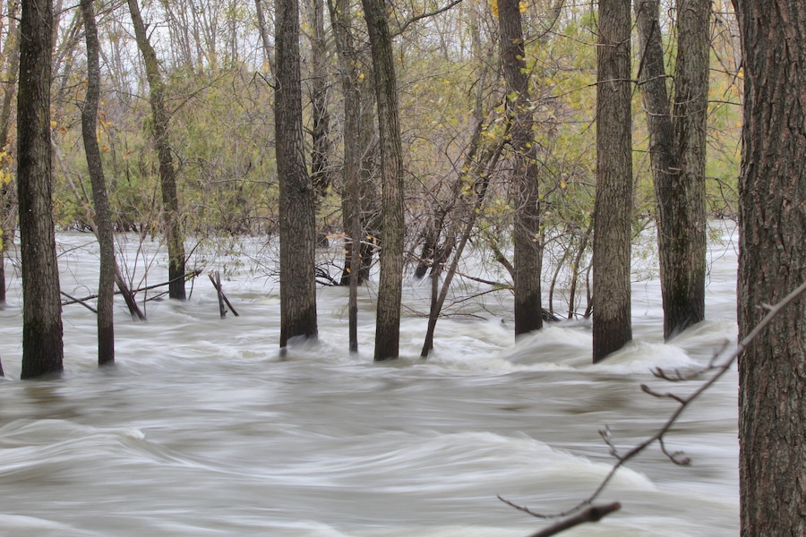 Freezing the flood on the Fox River.  Canon Rebel T6 with 70-300mm lens.