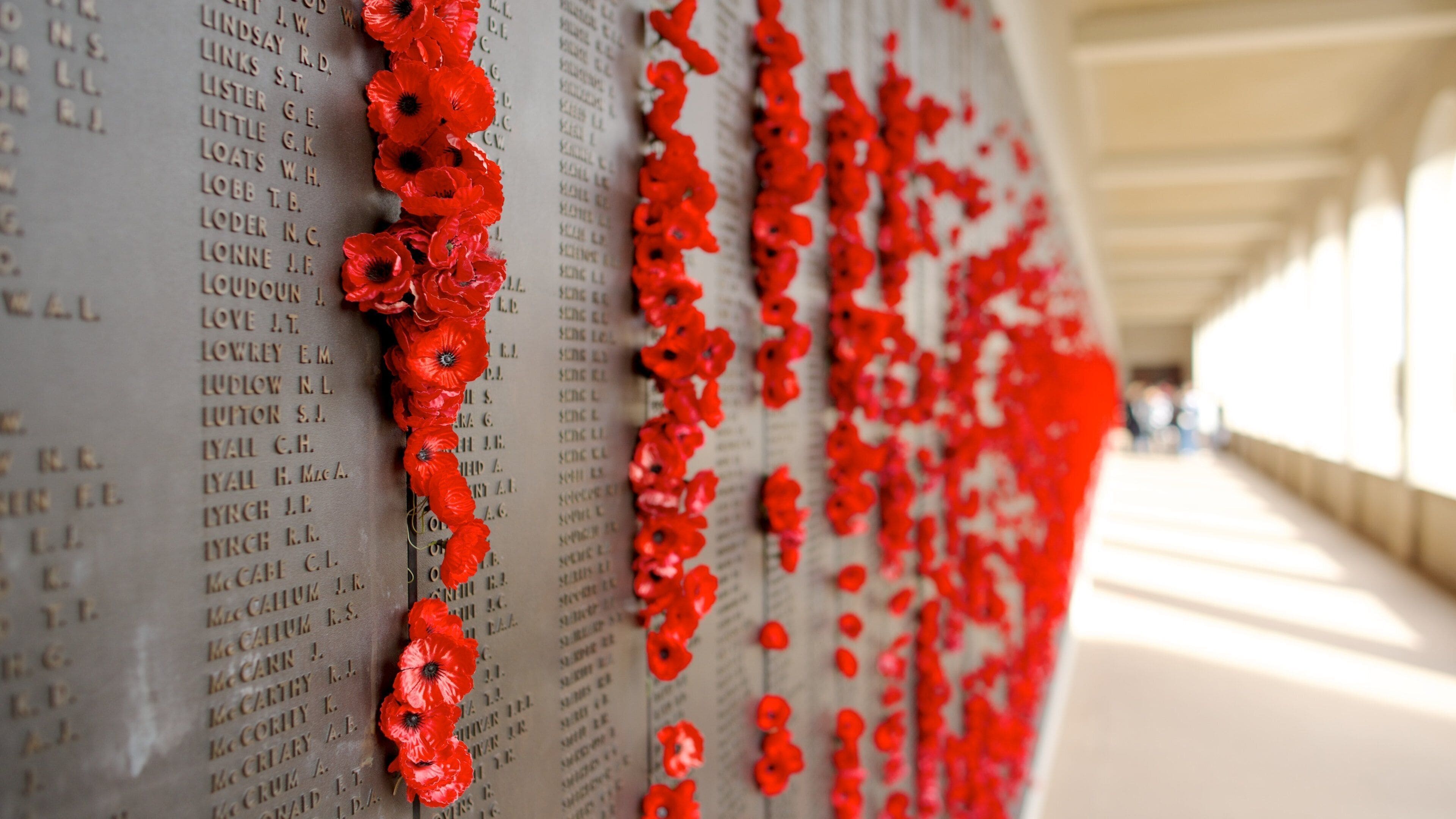 Australian War Memorial which includes a memorial and flowers