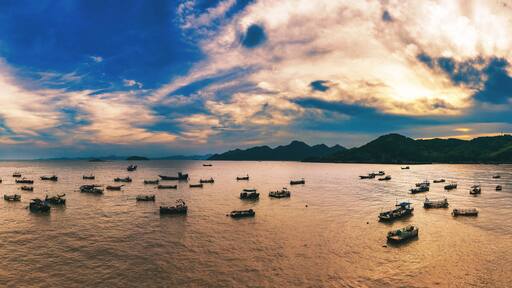 Ships of Xiapu Coast, Ningde City, Fujian Province, China