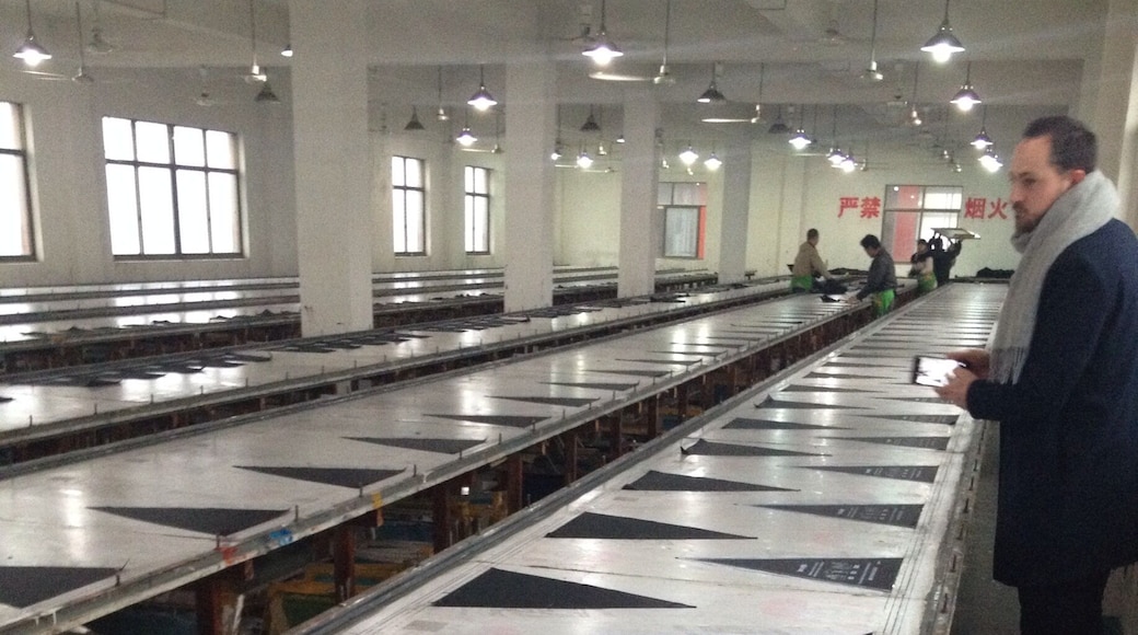 Visiting the factory producing umbrellas for my business. This city is known for having more than 1000 umbrella factories! Yes 1000