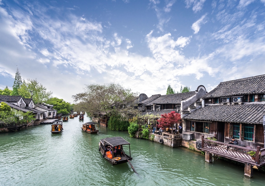 landscape of wuzhen town in china