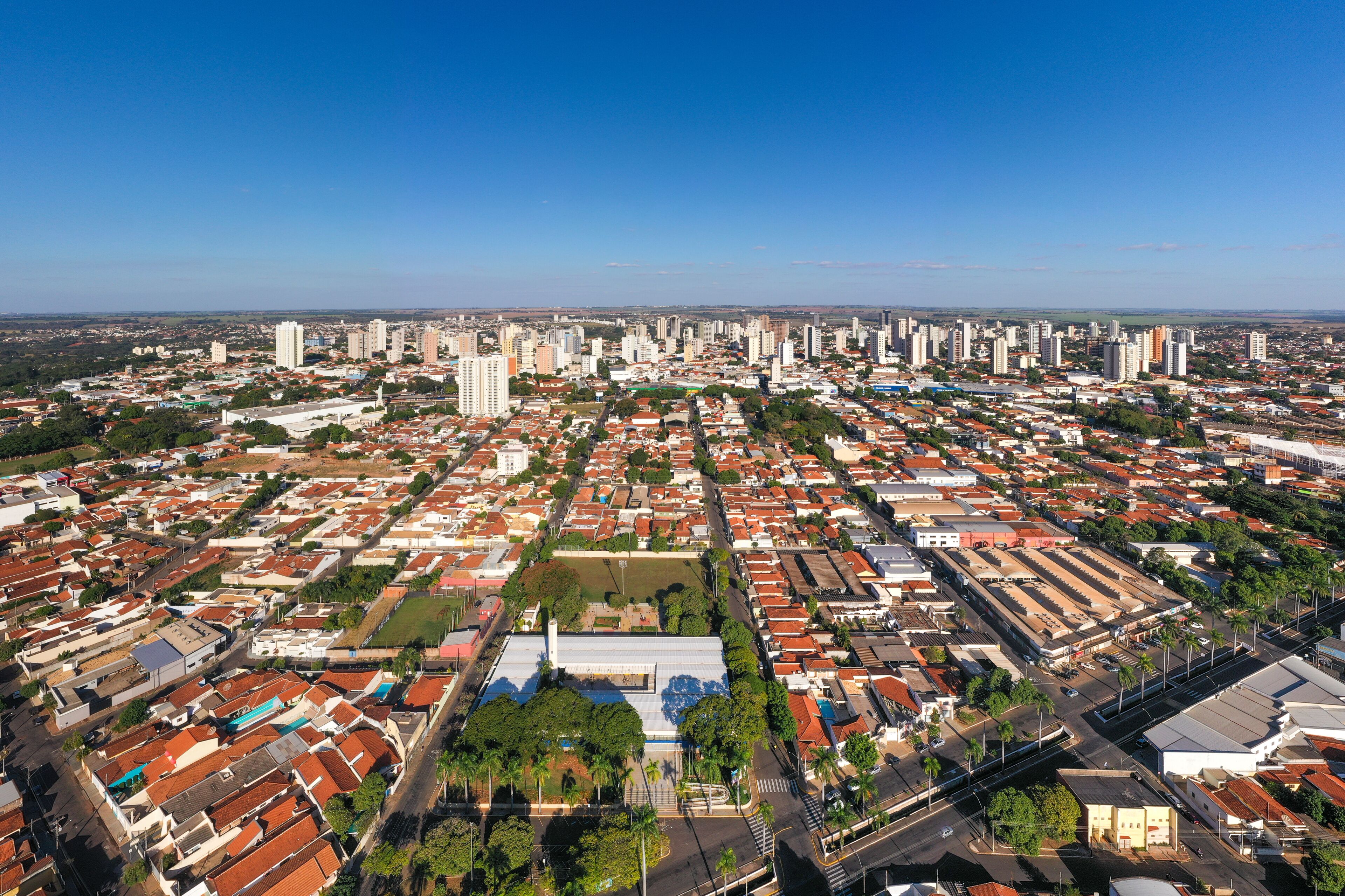 Araçatuba, State of São Paulo, Brazil, November 2018. Panoramic aerial view.