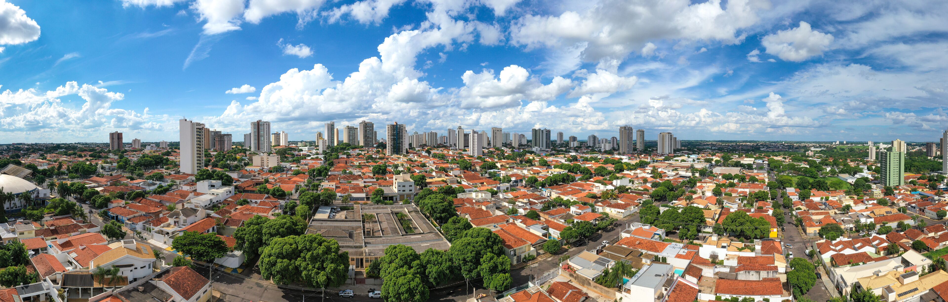 Araçatuba, State of São Paulo, Brazil, November 2018. Panoramic aerial view.