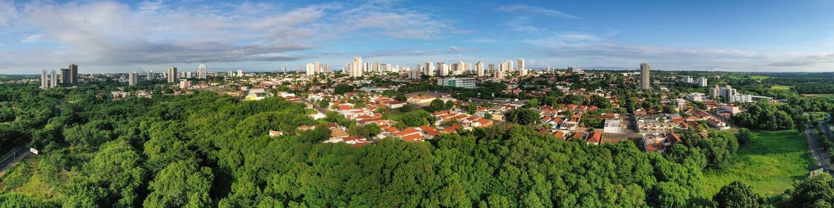 Araçatuba, State of São Paulo, Brazil, November 2018. Panoramic aerial view.