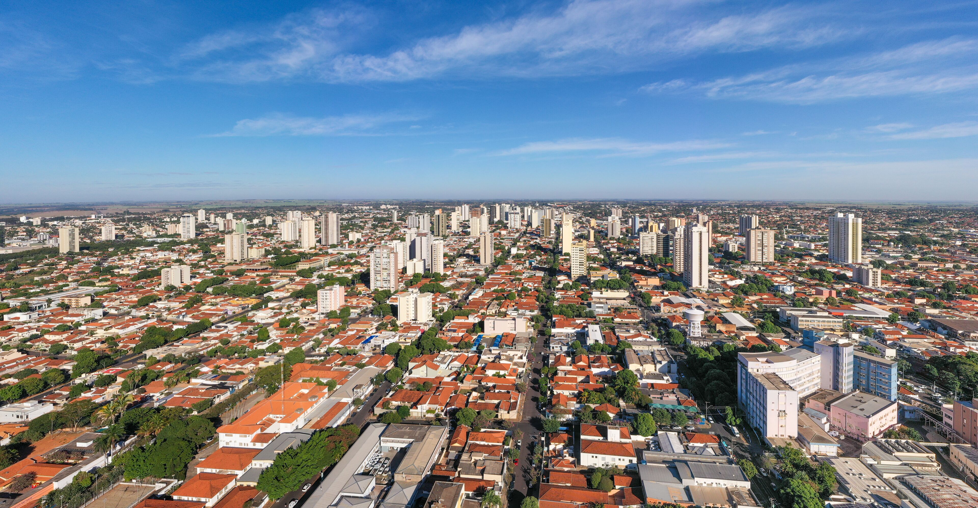 Araçatuba, State of São Paulo, Brazil, November 2018. Panoramic aerial view.