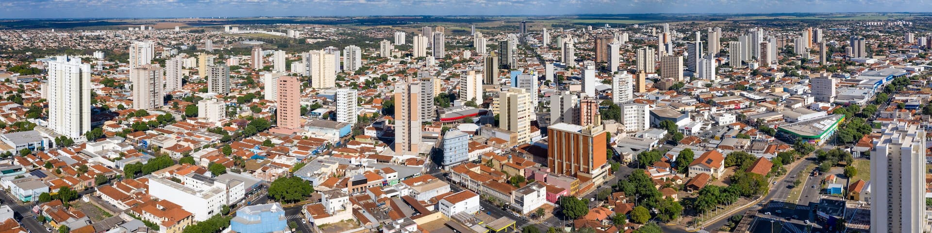 Araçatuba, State of São Paulo, Brazil, November 2018. Panoramic aerial view.