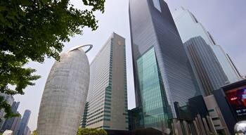 Gangnam which includes a city, modern architecture and outdoor art