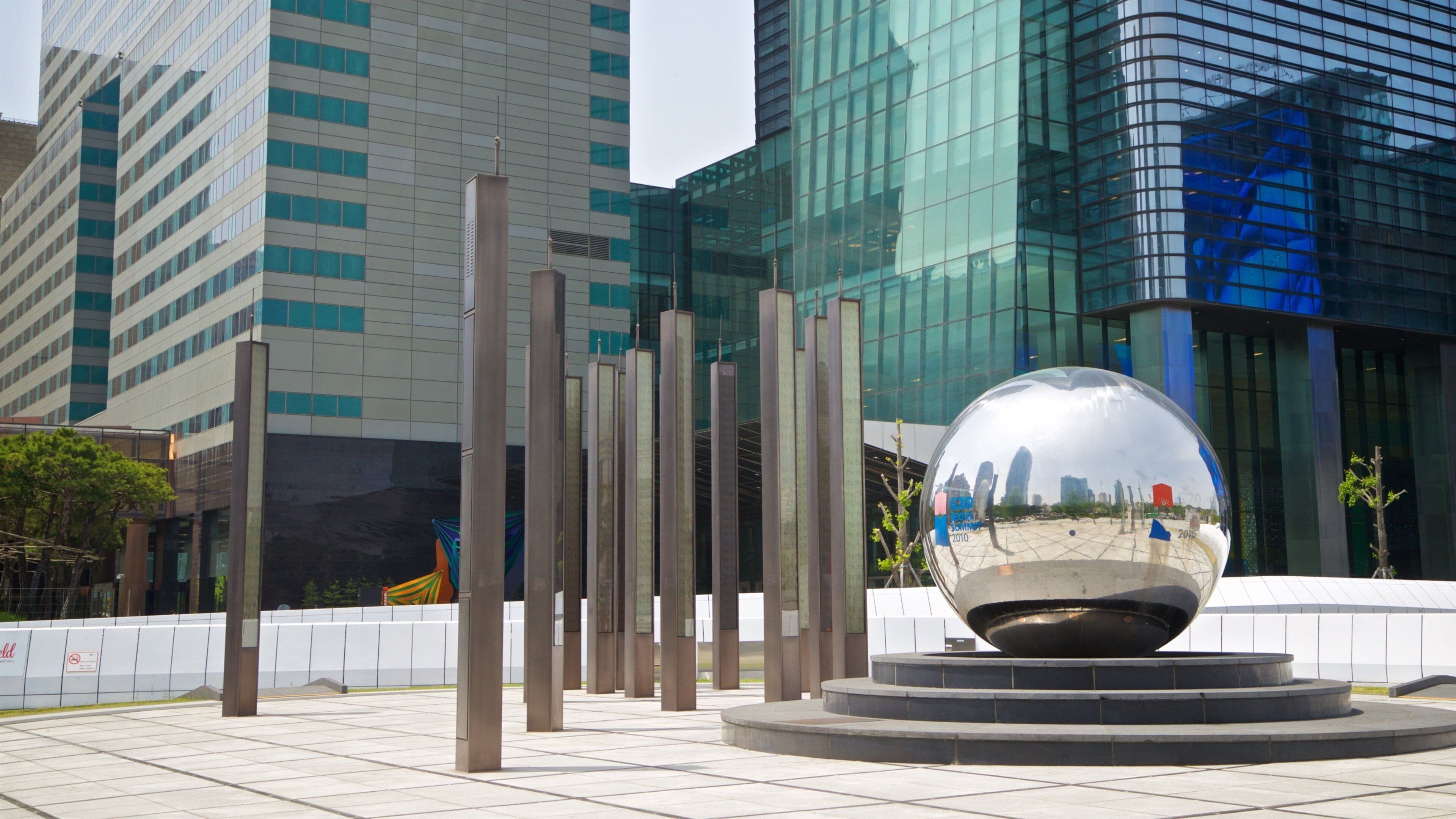 Gangnam showing a city and outdoor art