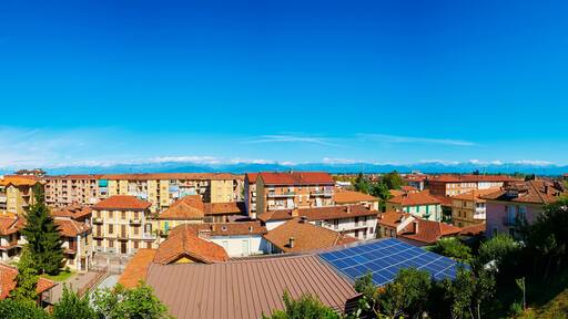 View of the town of Fossano, Piemont, Italy.