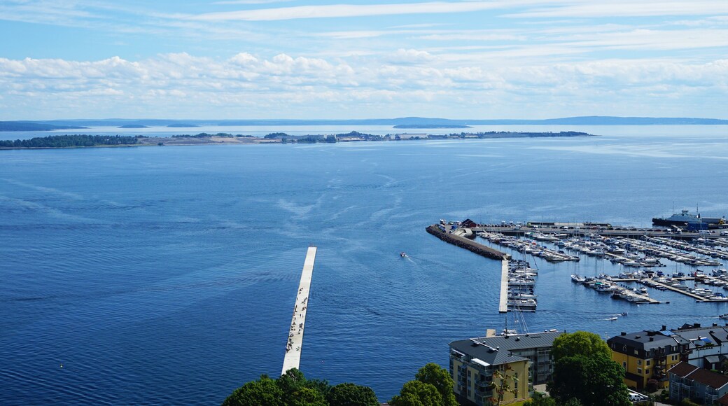 fjord in Holmestrand , Norway from local mountain