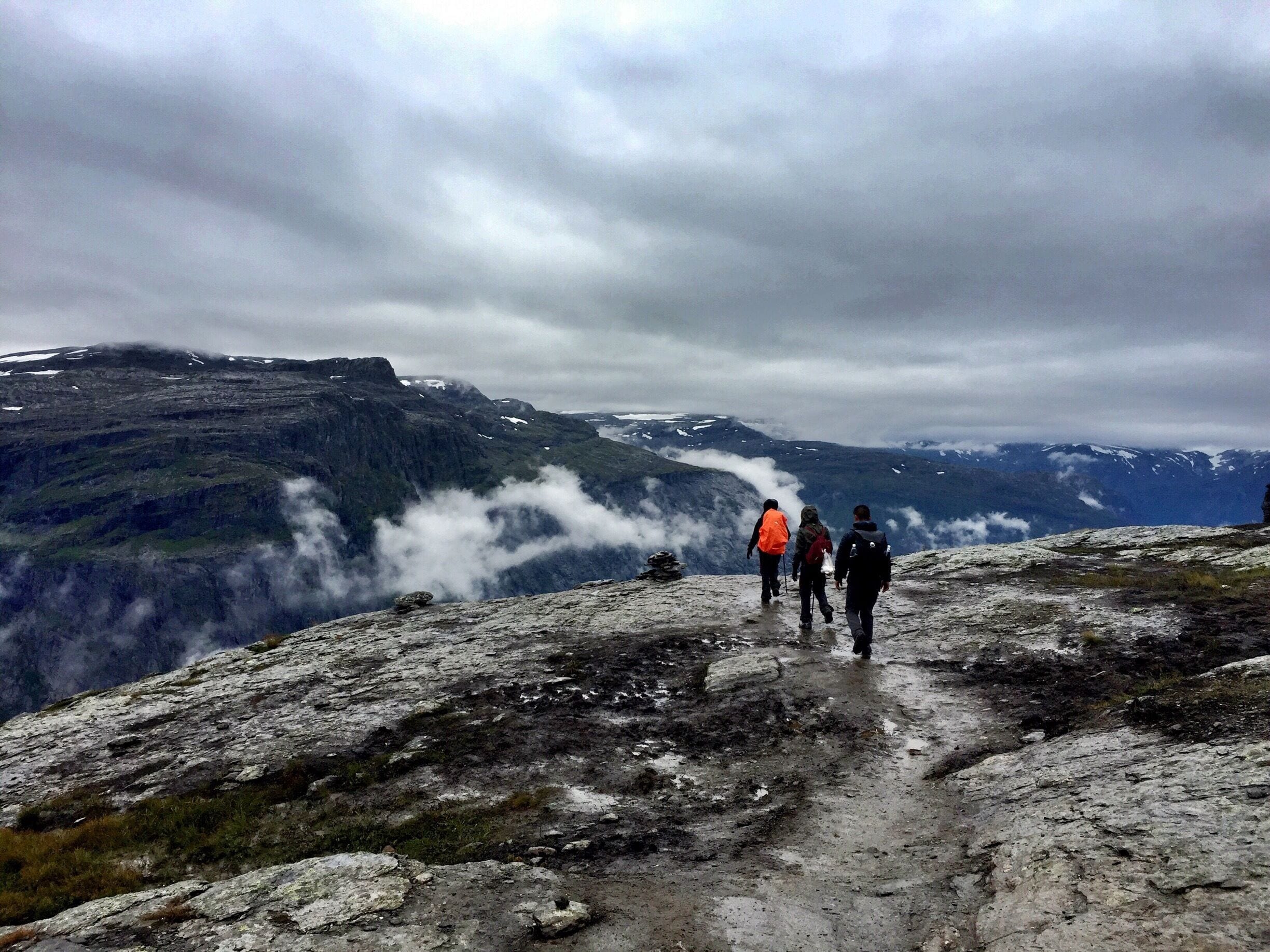 The hike to Trolltunga was the culmination of the hike but the entire trail was beautiful. We hiked it on a cloudy day but it made for some dramatic photos. #norway #epichike