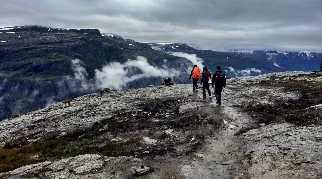 The hike to Trolltunga was the culmination of the hike but the entire trail was beautiful. We hiked it on a cloudy day but it made for some dramatic photos. #norway #epichike