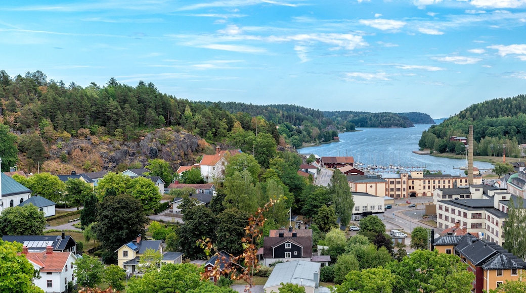 Panorama of Valdemarsvik, a town on the coast near Gryt archipelago in the Baltic Sea in Sweden