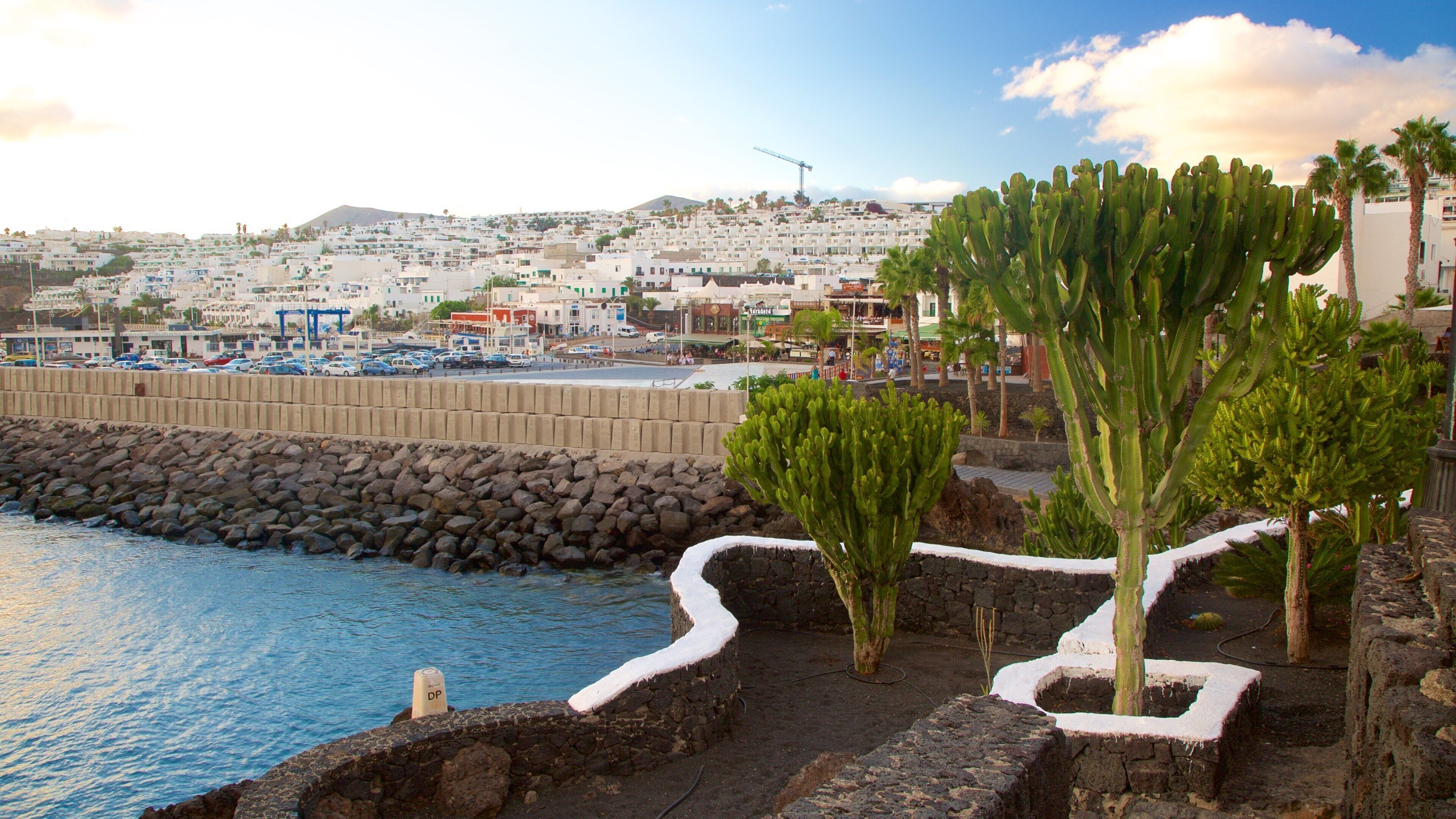 Puerto del Carmen có tính năng cảng hoặc vịnh và bờ biển lởm chởm