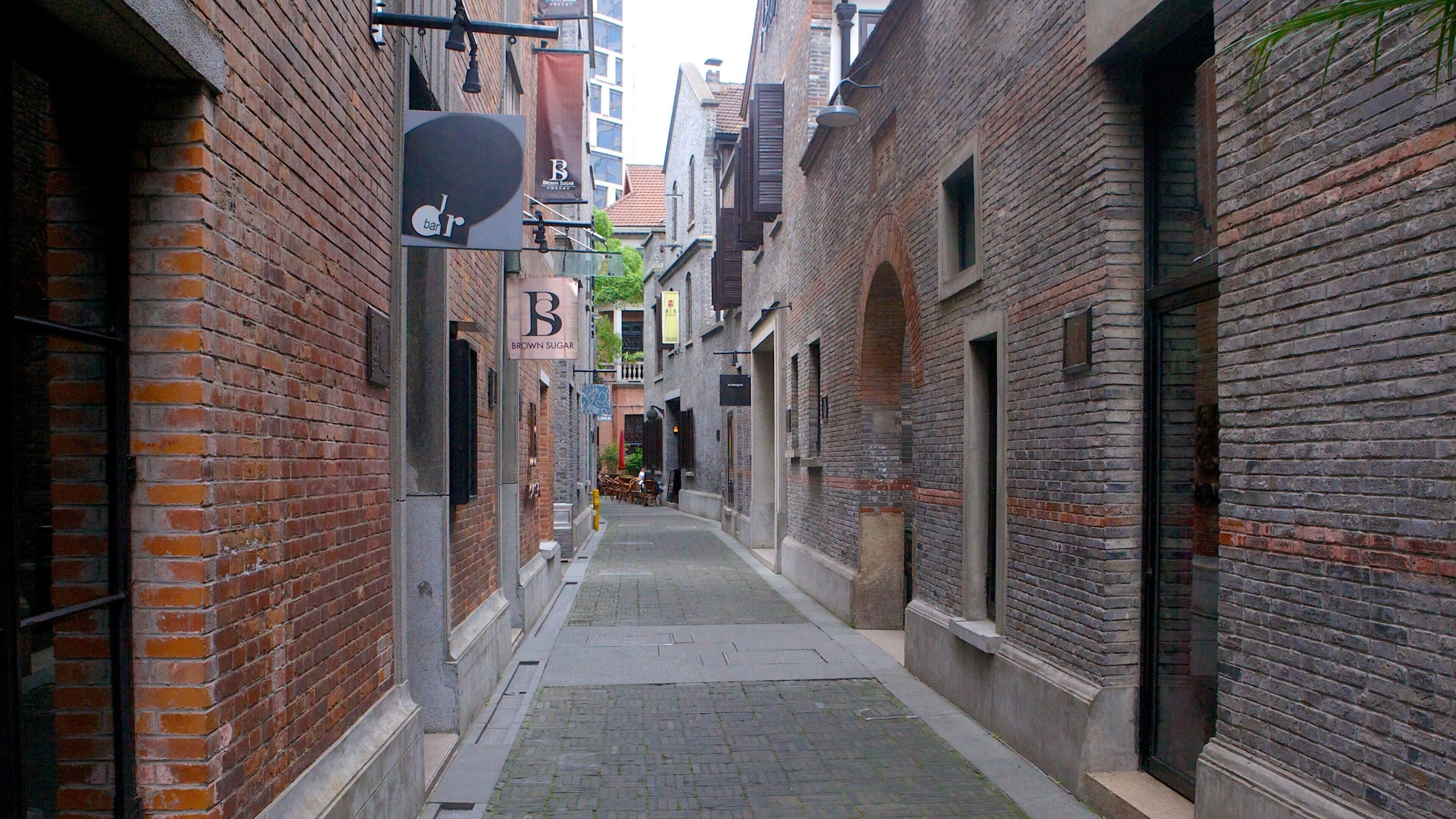 Xintiandi Style Shoppping Centre showing street scenes and a city