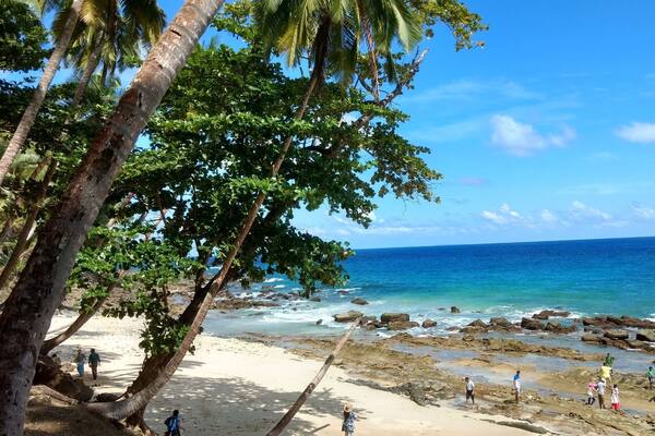 An island in archipelago of Bay of Bengal. Ross Island in Andamans. This is a beach when you go down from the church. Quiet place tucked away from the hustle and bustle of city