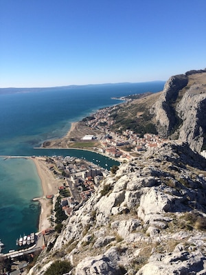 View from atop the Omiš Fortress. Omiš is a small seaside town 25 minutes south of Split, Croatia. The hike to the top of the fortress is steep and unpaved, but it was well worth it for the views. #omis #croatia