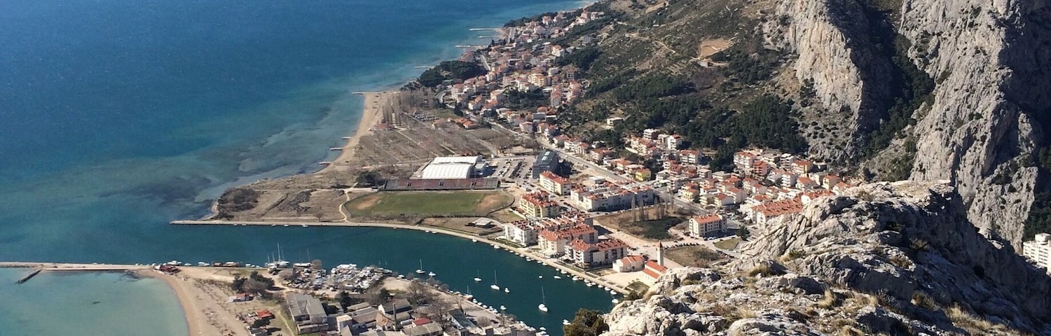 View from atop the Omiš Fortress. Omiš is a small seaside town 25 minutes south of Split, Croatia. The hike to the top of the fortress is steep and unpaved, but it was well worth it for the views. #omis #croatia