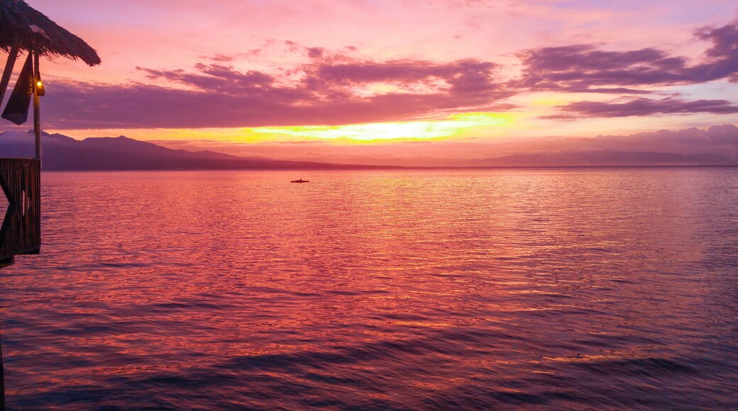 Stunning sunset over Samboan in Cebu Island in Philippines