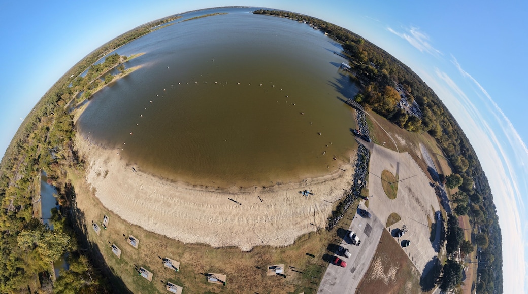 Shady Grove Park, a clean beach for swimming, kayak rentals, and fishing, Azle, Texas, USA.