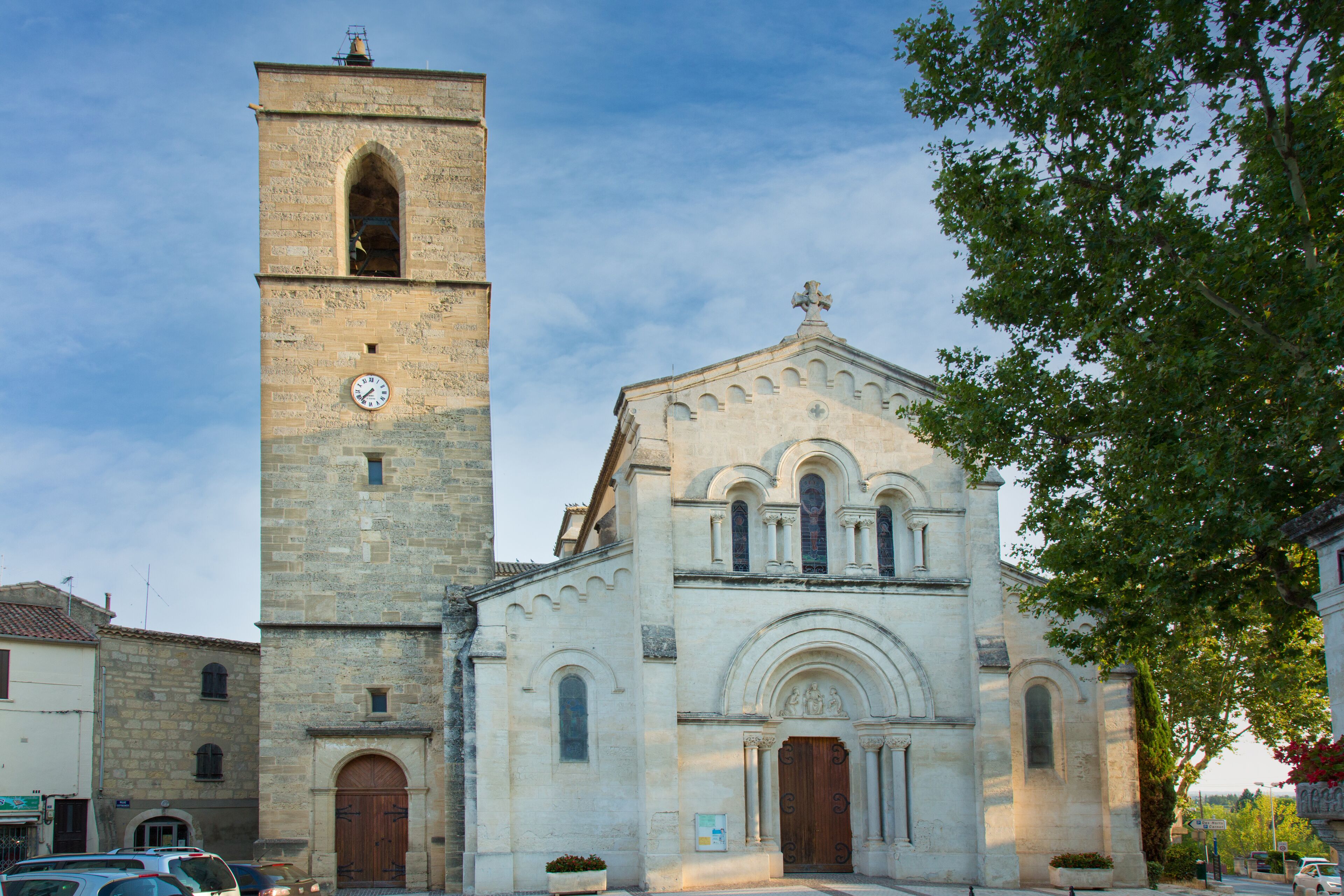 Church of Fabregues (France) with its bell tower
