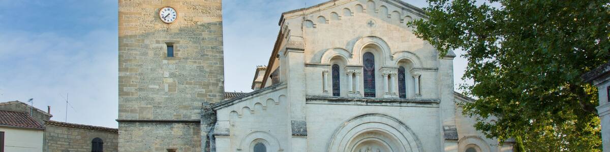 Church of Fabregues (France) with its bell tower