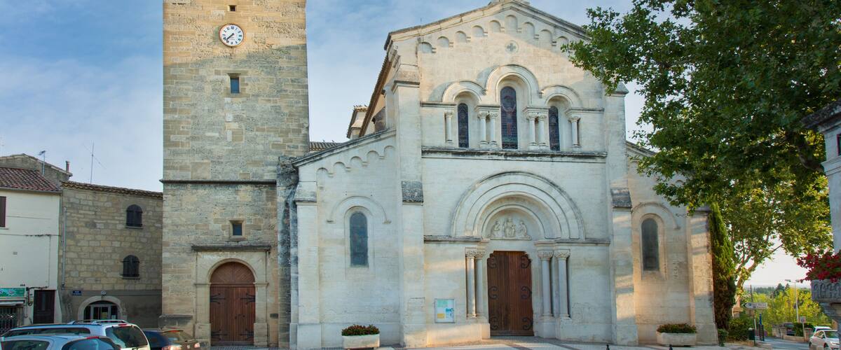 Church of Fabregues (France) with its bell tower