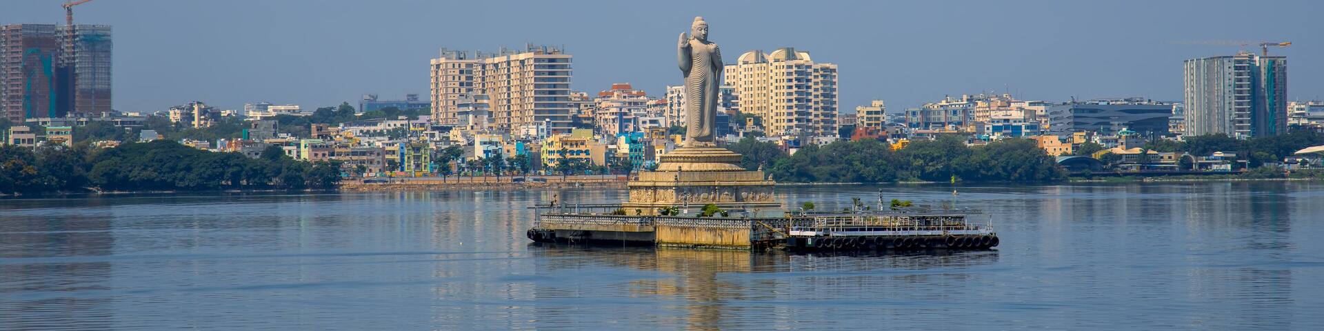 Buddha statue in Hyderabad, India, is the world's tallest monolith of Gautama Buddha erected in the middle of Hussain sagar lake.