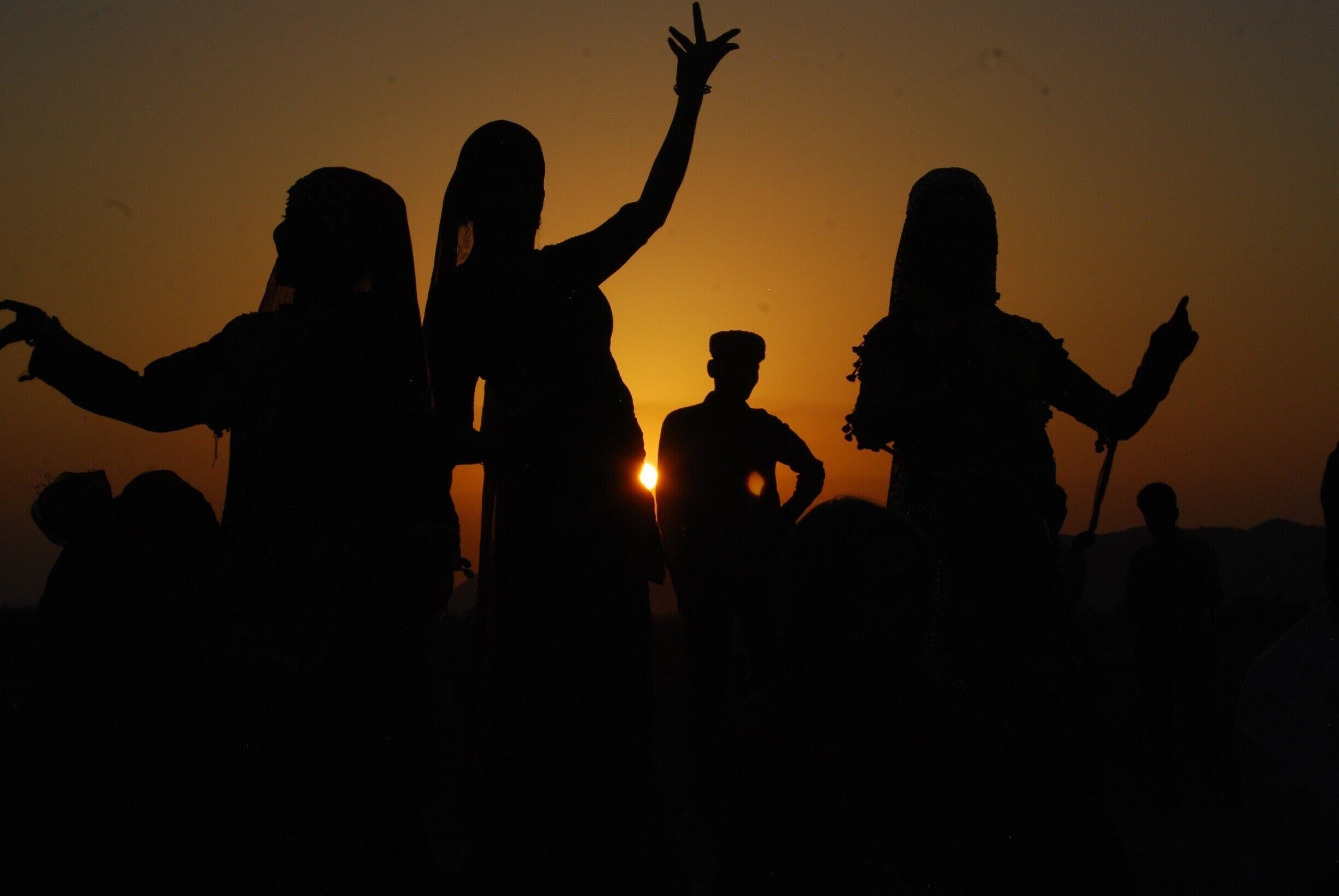A tourist (tall lady, second from left) dances with native girls during a cultural fest organised on World Tourism Day 2014.

Pushkar is flocked by tourists throughout the year. it has got the exquisite mix of holy and hippie culture.
