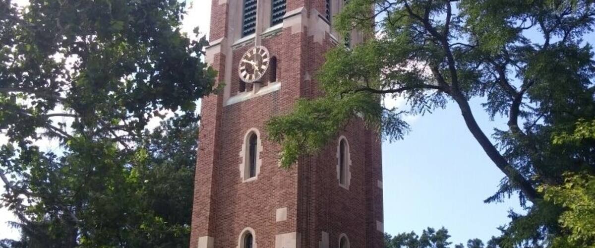 Built in 1928, the John W. Beaumont Memorial Tower houses the MSU carillon.
The carillon contains 49 bells and is capable of playing the full range of literature composed for the instrument.