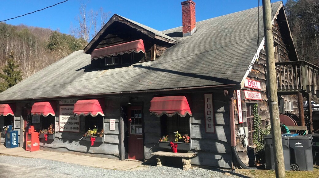 This photo was taken just entering Valle Crucis, near Banner Elk. It is the famous Ham Shoppe, known for its delicious deli sandwiches and homemade jams. I took this photo because a classic family owned mountain shop. It has the rustic wooding for the outside of the building, and outdated red draping on the window, showing its age. I personally love the background with the woods and a mountain. I just think it’s a classic picture of Appalachia in my eyes. I have the stereotypical perspective of the region which is old, classic, country, and family friendly, and this photo represents all of those things.