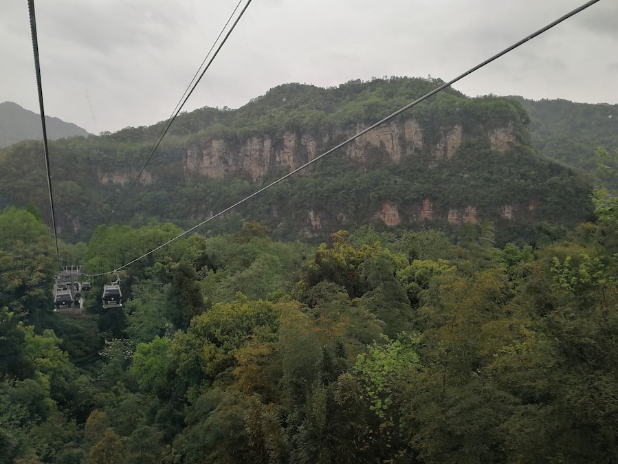 The Wannian Ropeway climbs leisurely through the mountains. From the Baoguo Temple Bus Station get a one way half journey ticket (20 RMB/person) to the Wannian Bus Station, then the ropeway into the religious area of Emei Mountain (65 RMB/person up the mountain, and 45 RMB down).