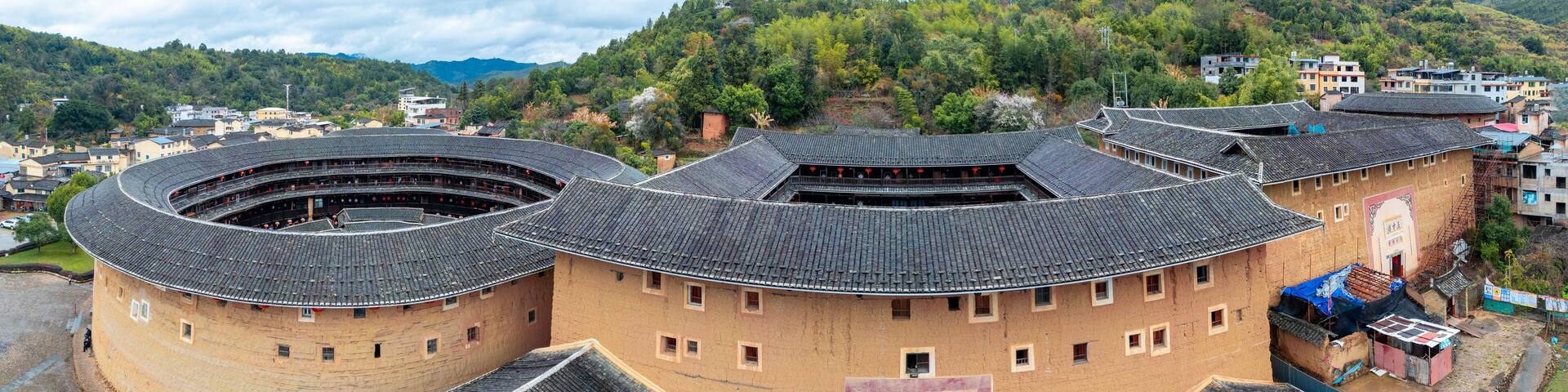 Yongding Scenic Spot of the Earthen Building in Fujian Province, China