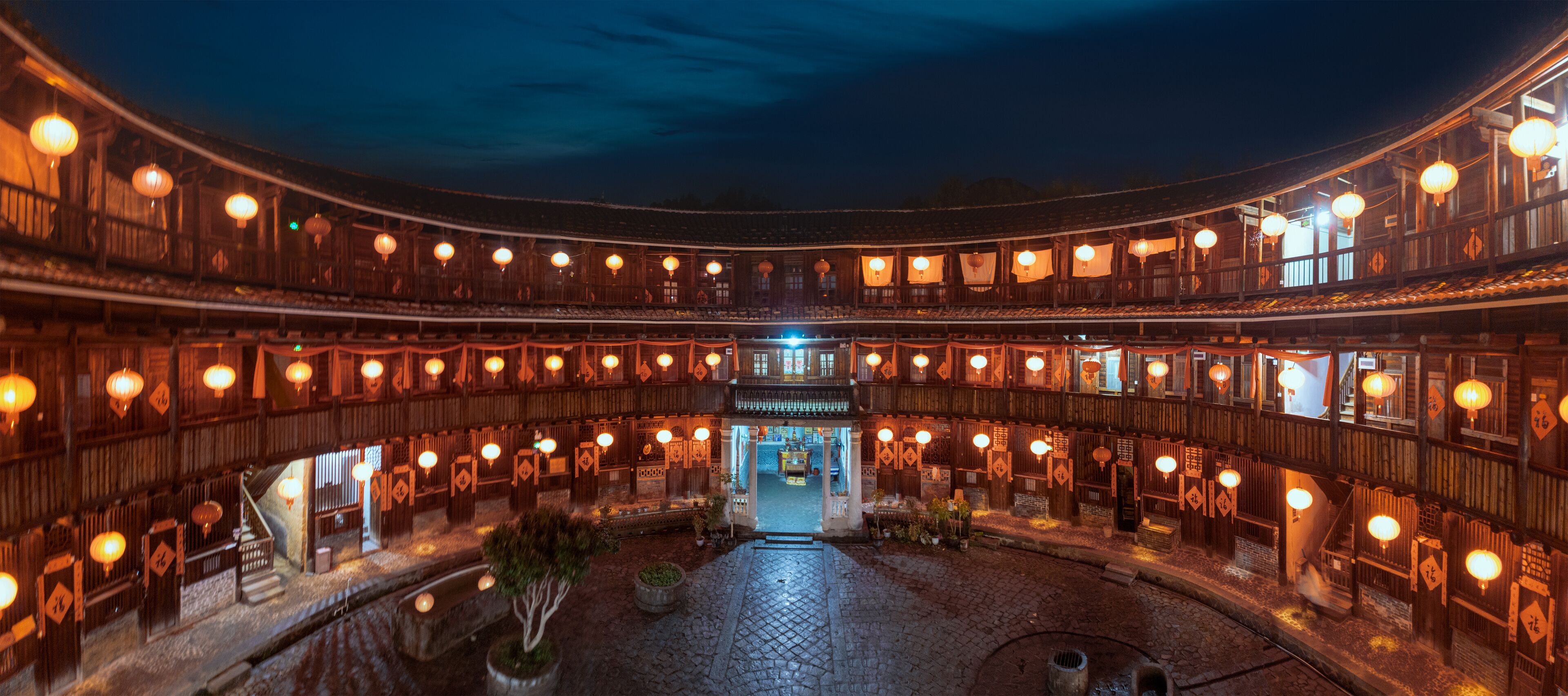 Yongding Scenic Spot of the Earthen Building in Fujian Province, China