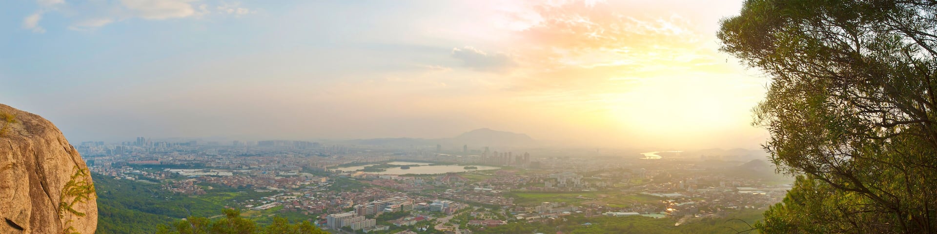 city view during sunset