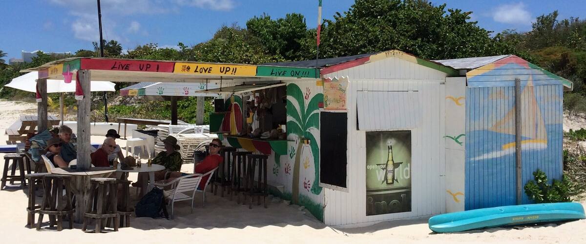 Good walk down the beach for great BBQ, exotic drinks and yes, really cold beer. Best host on the island!